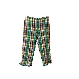 Pendleton Plaid Cropped Pants Size 4 Petite Madras Cotton Lined Golf